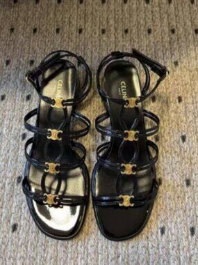 Celine Black Heeled Sandals